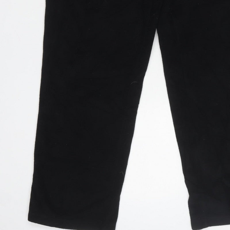 Cotton Traders Men's Black M Elastic Waist Straight Trousers