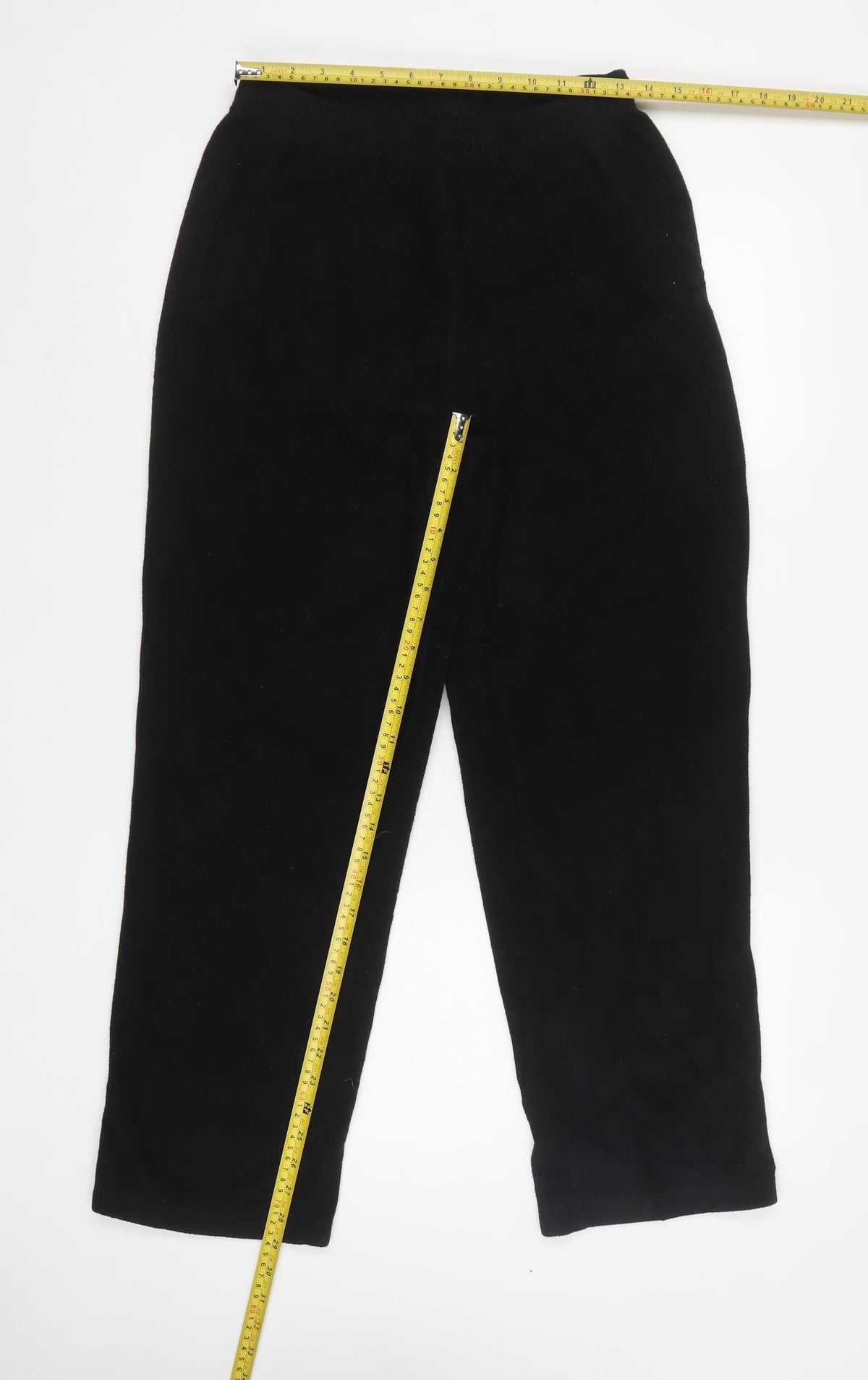 Cotton Traders Men's Black M Elastic Waist Straight Trousers