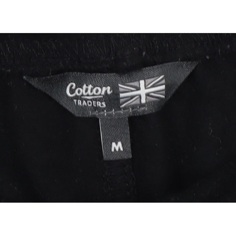 Cotton Traders Men's Black M Elastic Waist Straight Trousers