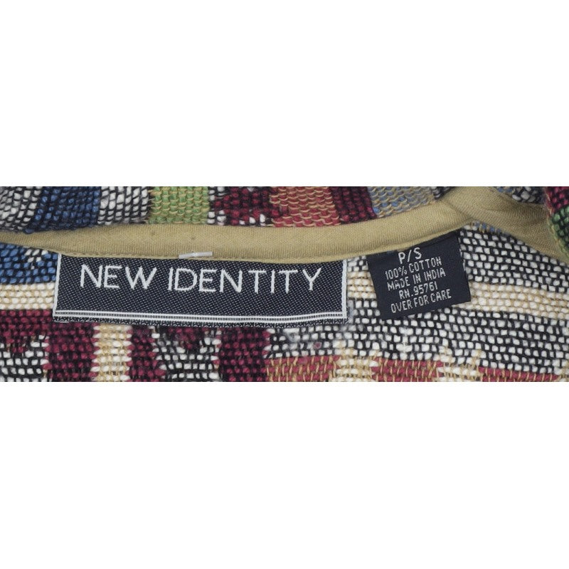New Identity Women’s Multicoloured S Cropped Geometric Cotton Jacket