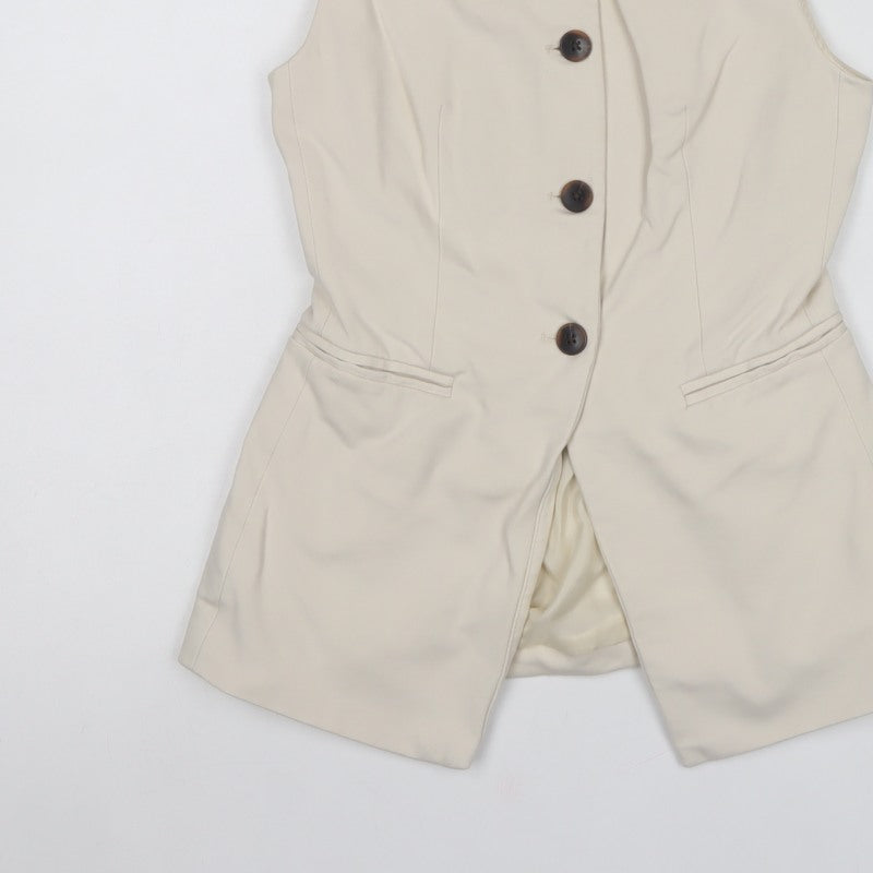 Marks and Spencer Women Ivory UK 8 Tailored Lined Suit Waistcoat