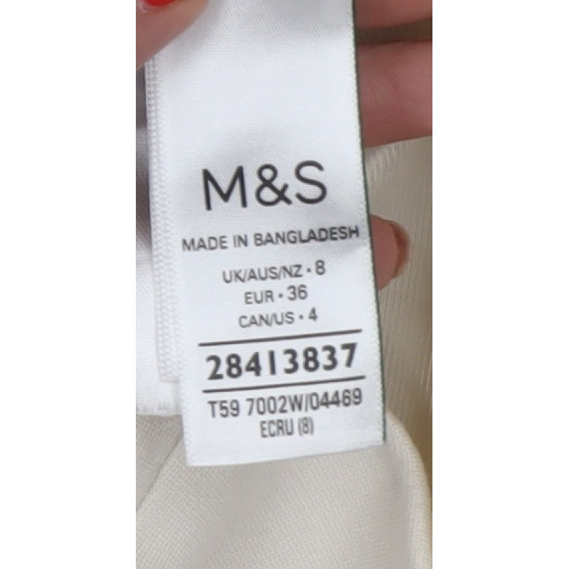 Marks and Spencer Women Ivory UK 8 Tailored Lined Suit Waistcoat