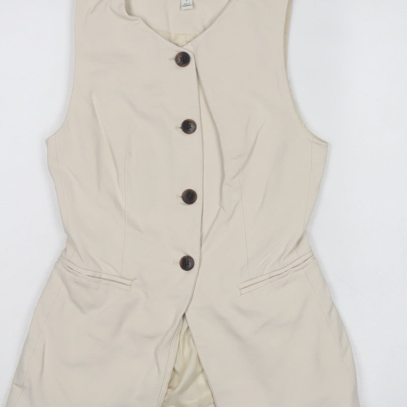 Marks and Spencer Women Ivory UK 8 Tailored Lined Suit Waistcoat