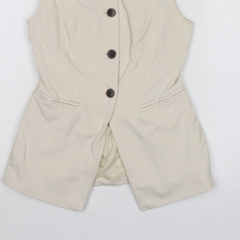 Marks and Spencer Women Ivory UK 8 Tailored Lined Suit Waistcoat