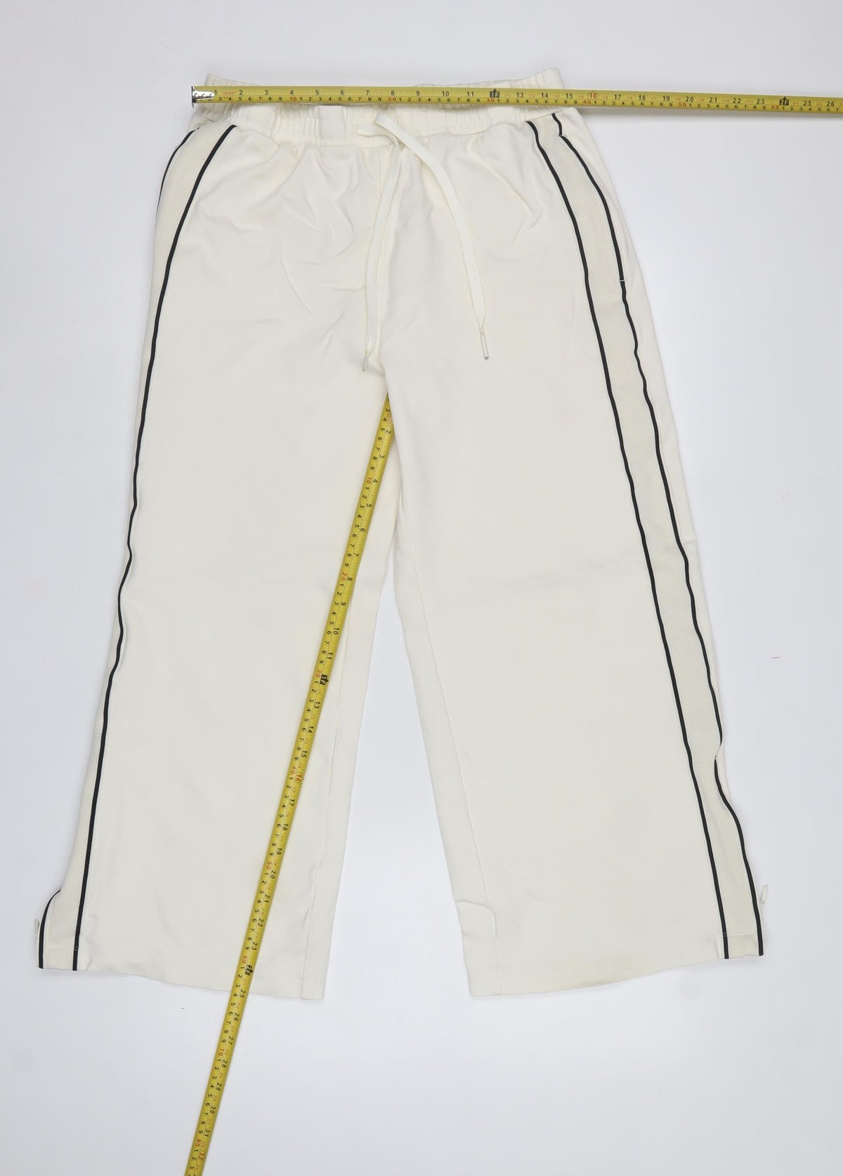 M&S Womens Ivory Size 14 Short Drawstring Side Stripe Jogger Trousers
