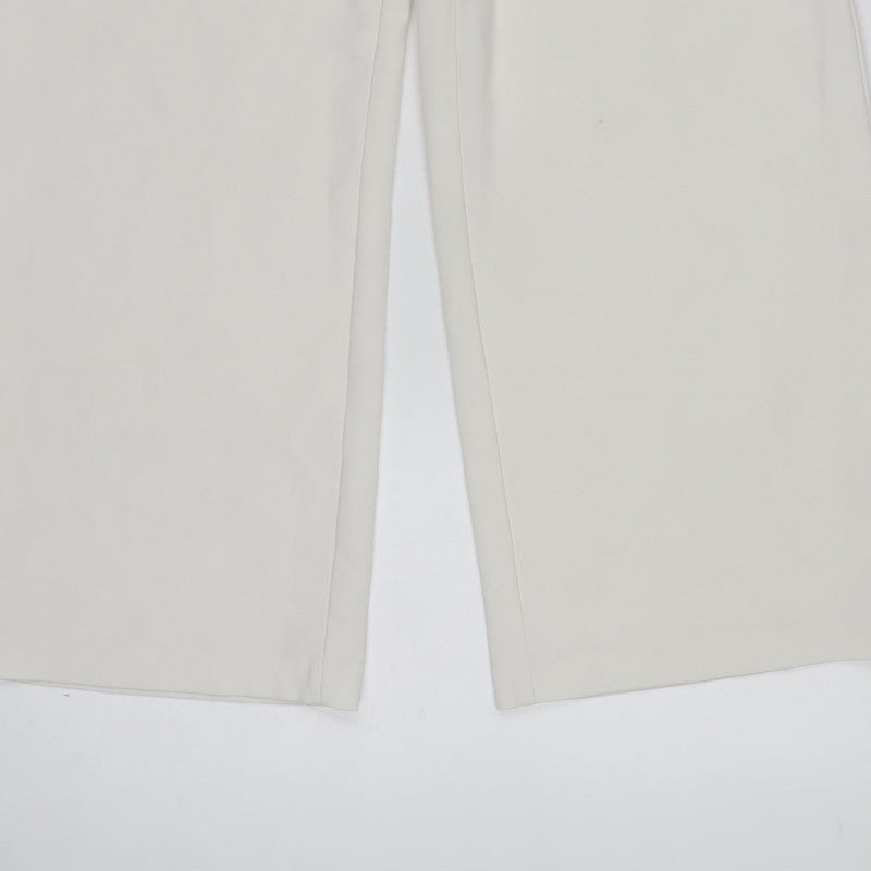 Marks & Spencer Women Ivory Size 12 Short Wide Leg Tailored Trousers