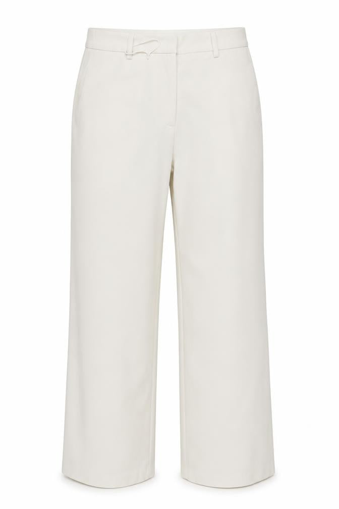 Marks & Spencer Women Ivory Size 12 Short Wide Leg Tailored Trousers