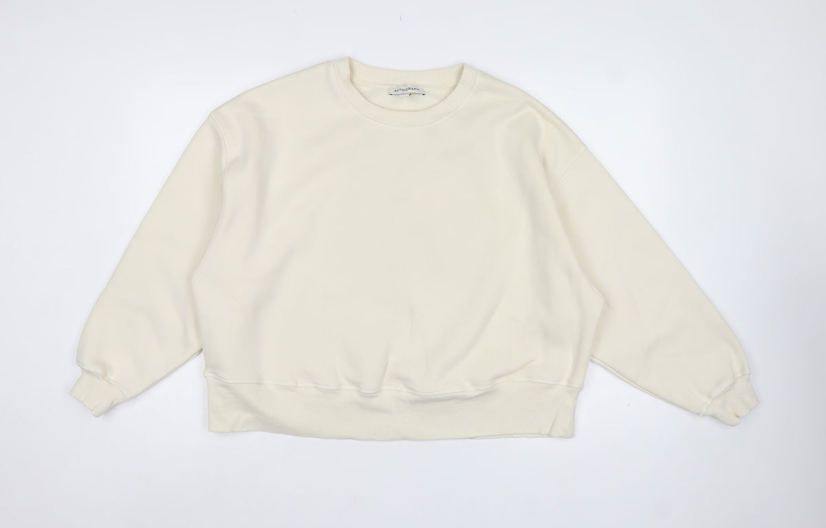 Autograph Women’s Ivory L Relaxed Pullover Crew Neck Sweatshirt