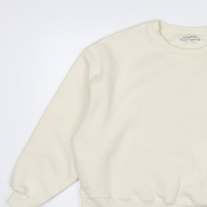 Autograph Women’s Ivory L Relaxed Pullover Crew Neck Sweatshirt