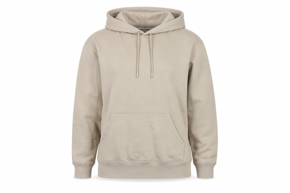 H&M Women's Beige M Pullover Hooded Fleece Hoodie Kangaroo Pocket