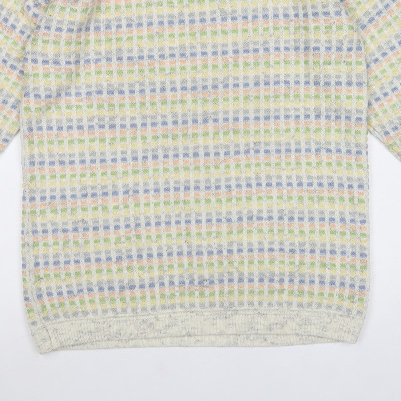 Tangiers Men’s Multicoloured L Geometric Knit Crew Neck Jumper Vintage