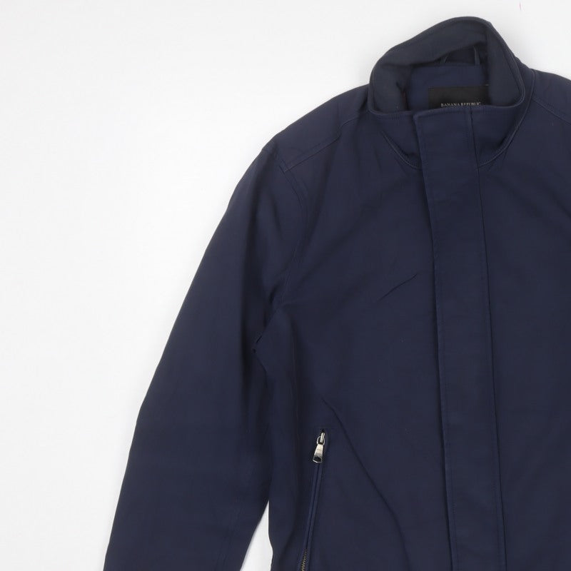 Banana Republic Men's Blue Small Basic Zip Softshell Jacket