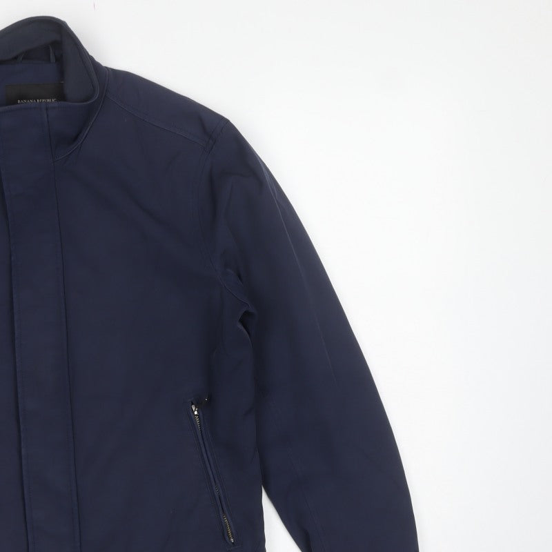Banana Republic Men's Blue Small Basic Zip Softshell Jacket