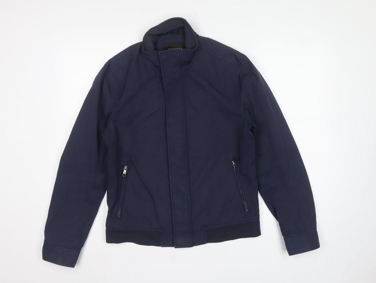 Banana Republic Men's Blue Small Basic Zip Softshell Jacket