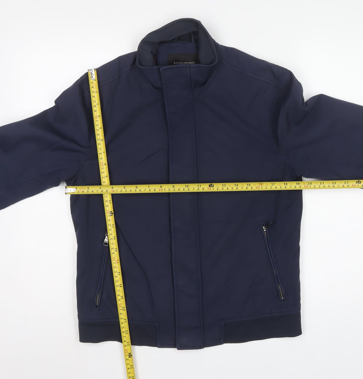 Banana Republic Men's Blue Small Basic Zip Softshell Jacket