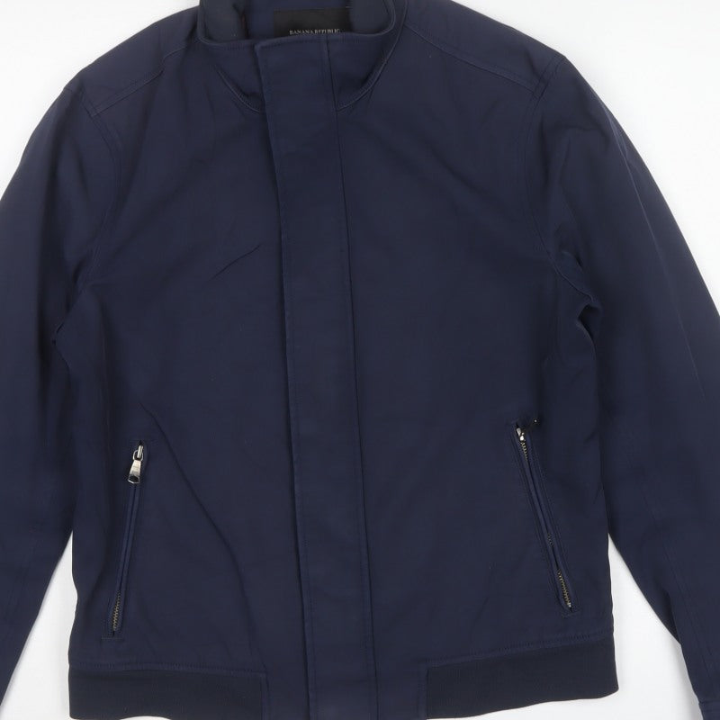 Banana Republic Men's Blue Small Basic Zip Softshell Jacket