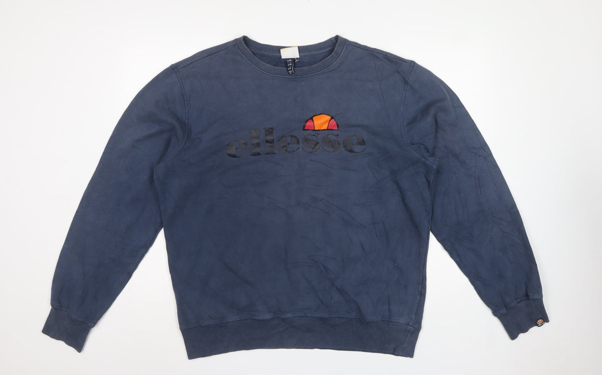 Ellesse Men’s Blue 2XL Pullover Sweatshirt Logo Graphic Crew Neck