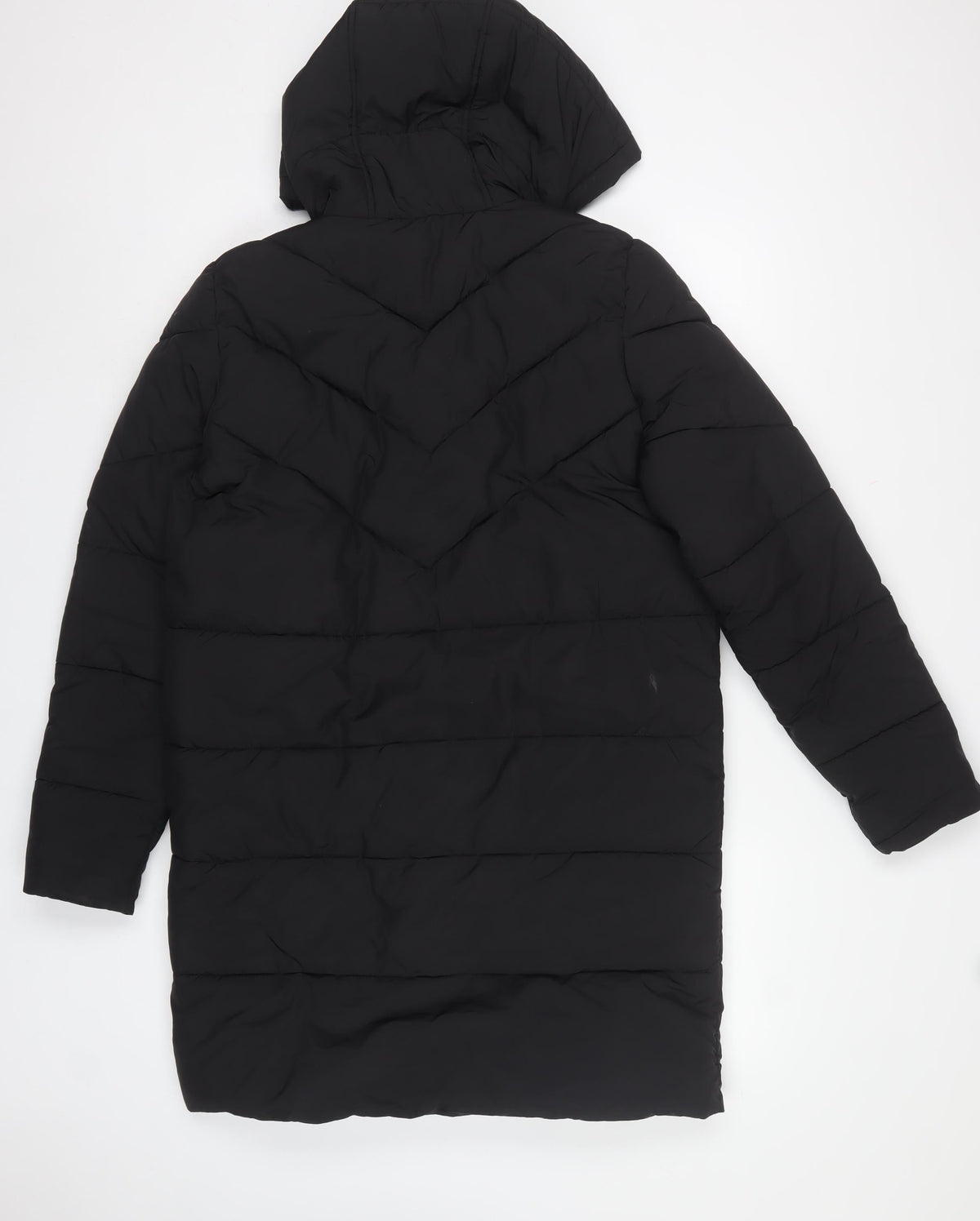 Noisy May Women’s Black S Long Hooded Quilted Puffer Coat