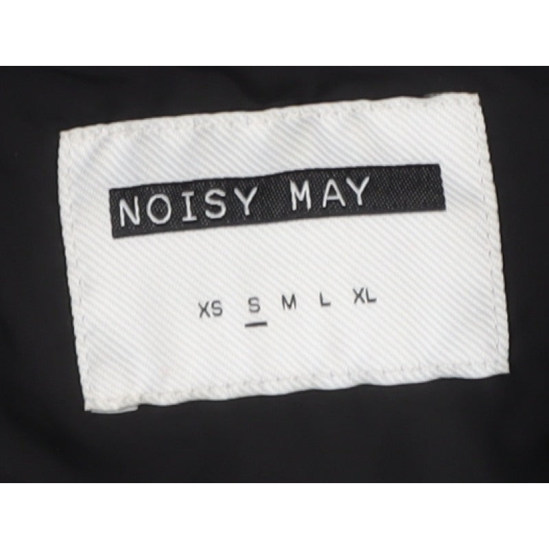 Noisy May Women’s Black S Long Hooded Quilted Puffer Coat