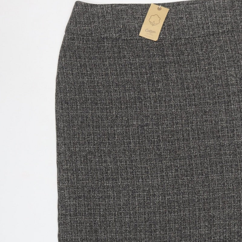 Cotton Traders Women's Grey Size 16 Trumpet Textured Midi Skirt