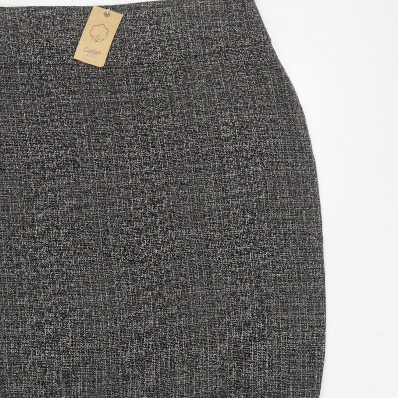 Cotton Traders Women's Grey Size 16 Trumpet Textured Midi Skirt