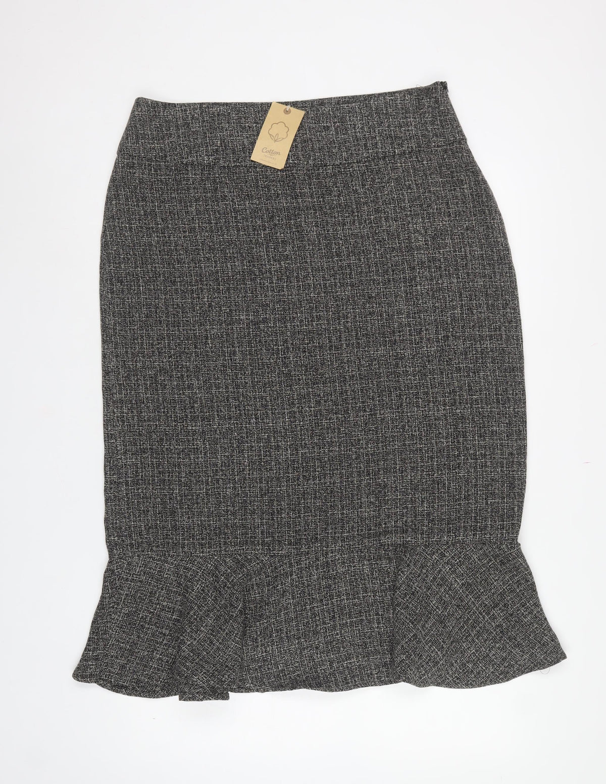 Cotton Traders Women's Grey Size 16 Trumpet Textured Midi Skirt