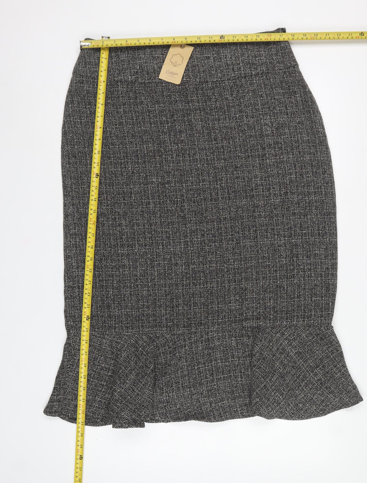 Cotton Traders Women's Grey Size 16 Trumpet Textured Midi Skirt