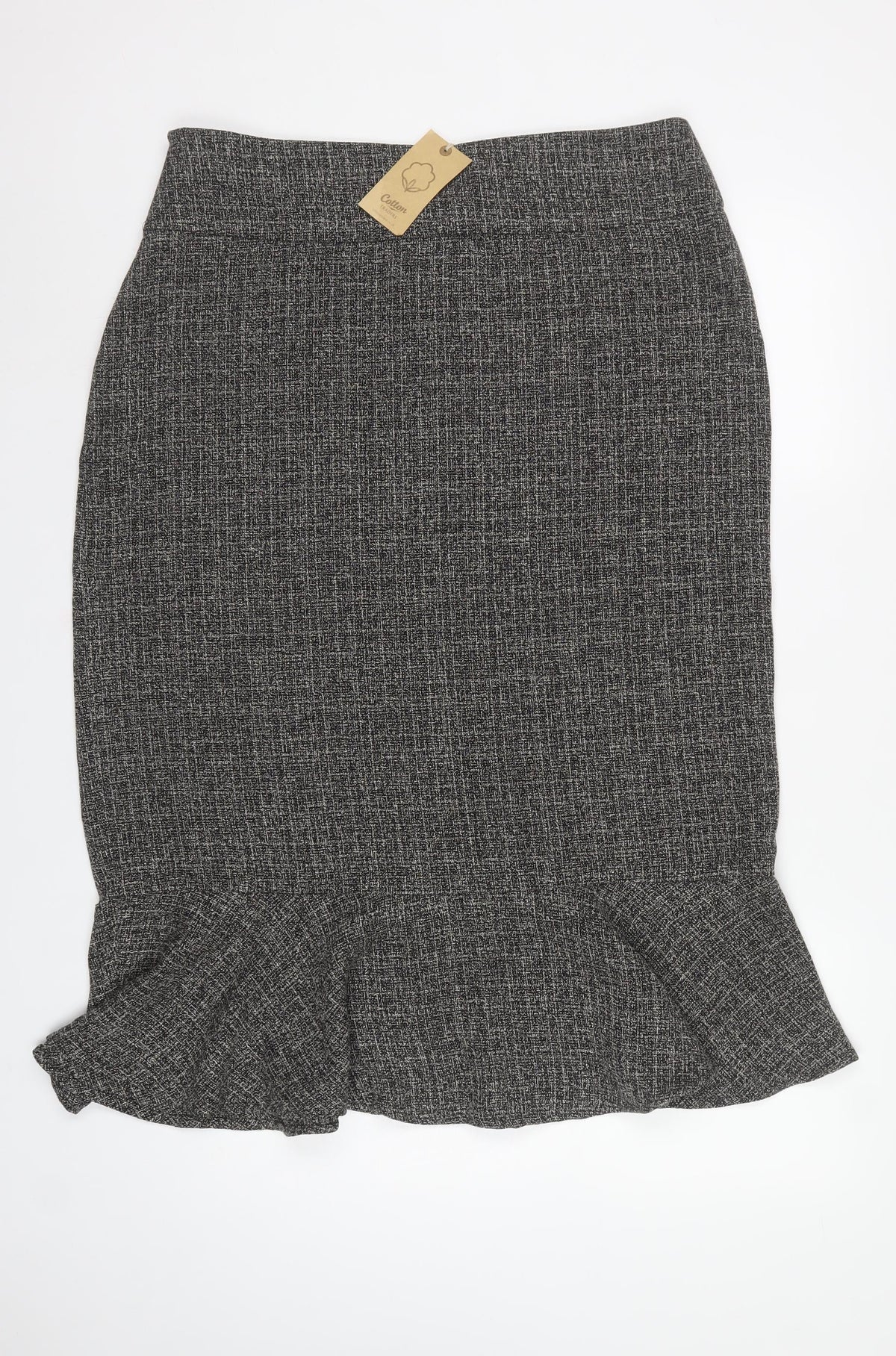 Cotton Traders Women's Grey Size 16 Trumpet Textured Midi Skirt