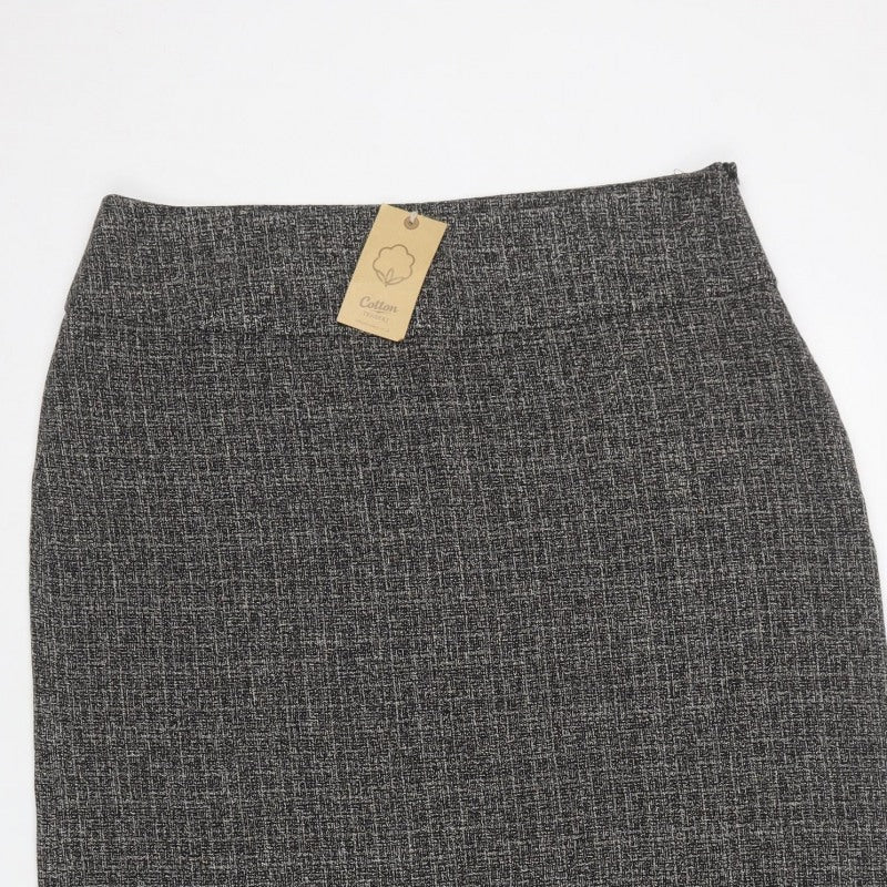 Cotton Traders Women's Grey Size 16 Trumpet Textured Midi Skirt