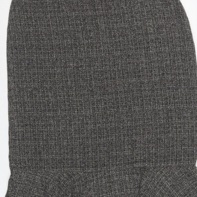 Cotton Traders Women's Grey Size 16 Trumpet Textured Midi Skirt