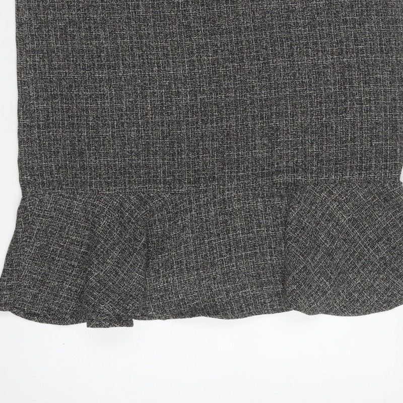 Cotton Traders Women's Grey Size 16 Trumpet Textured Midi Skirt