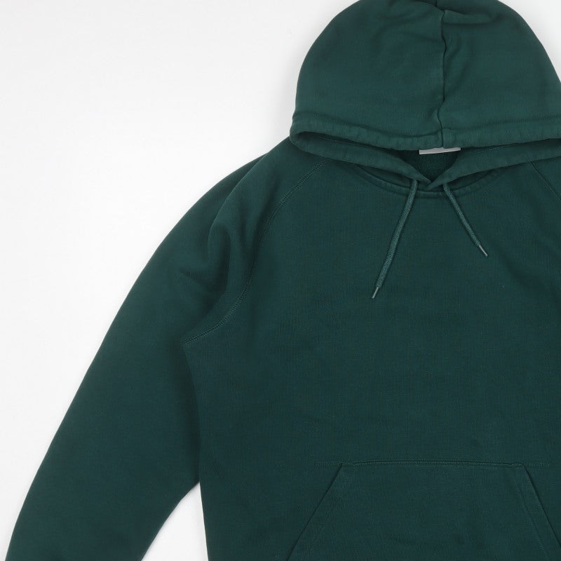 Carhartt Mens Green L Pullover Hoodie Logo Fleece Pocket