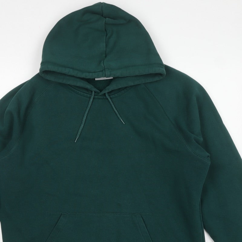 Carhartt Mens Green L Pullover Hoodie Logo Fleece Pocket
