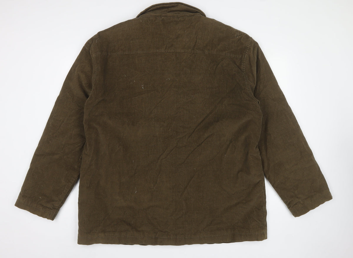 Cotton Traders Men’s Brown Corduroy Button Jacket XL Lined