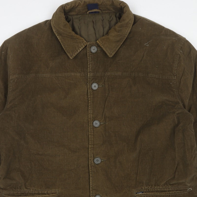 Cotton Traders Men’s Brown Corduroy Button Jacket XL Lined