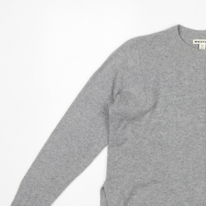 Whistles Women Grey XS 100% Cashmere Crew Neck Pullover Jumper