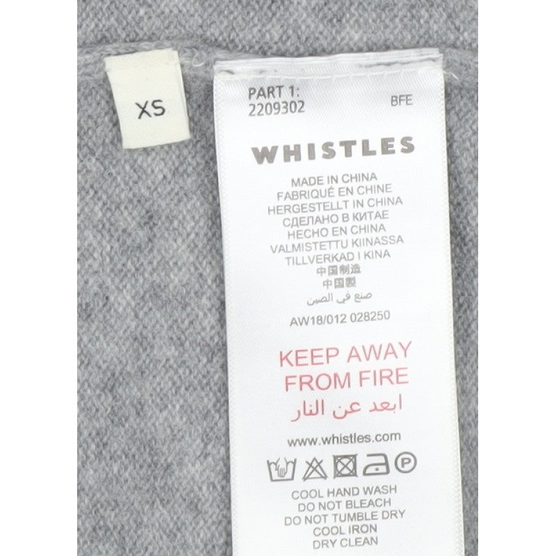 Whistles Women Grey XS 100% Cashmere Crew Neck Pullover Jumper
