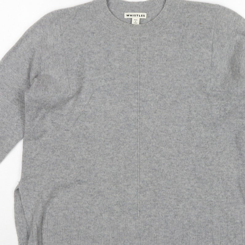 Whistles Women Grey XS 100% Cashmere Crew Neck Pullover Jumper