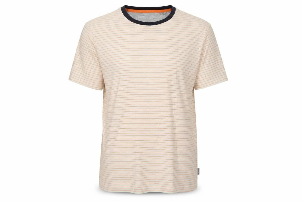 Ted Baker Men’s Beige Orange Stripe Crew Neck T-Shirt Size S