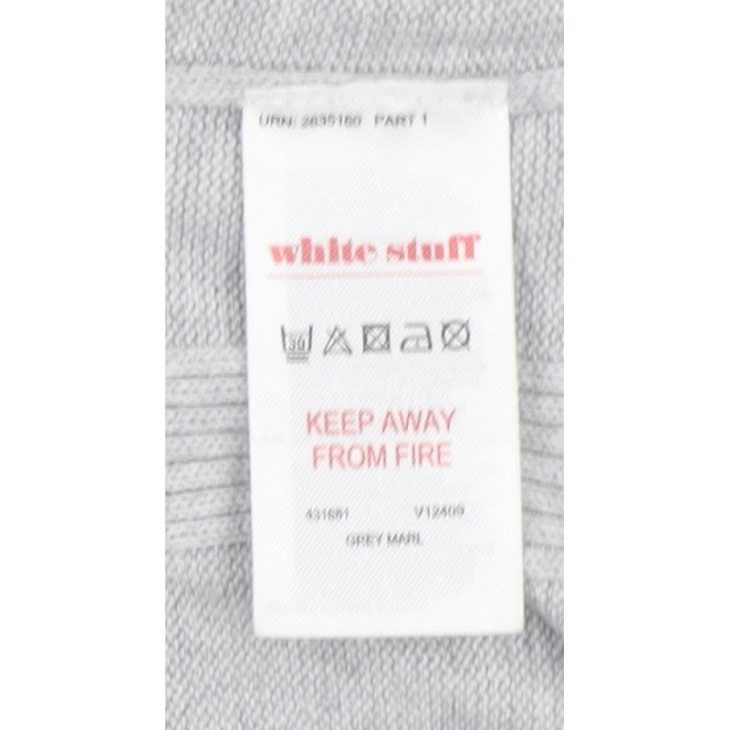 White Stuff Women’s Grey Colour Block Knit Pullover Jumper UK 10