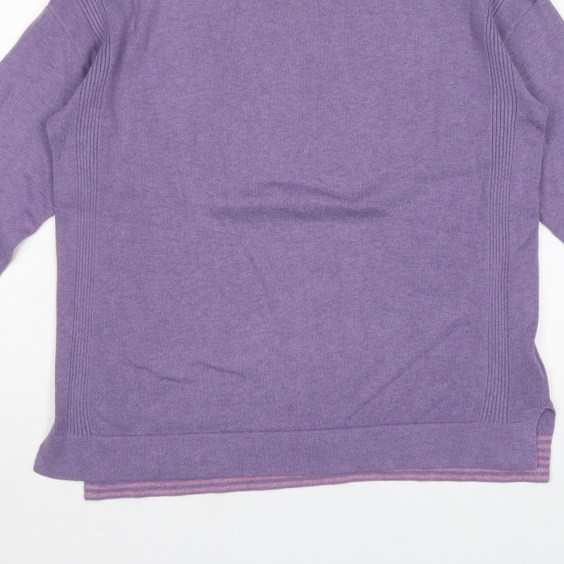 White Stuff Women’s Purple UK 10 Round Neck Knit Pullover Jumper
