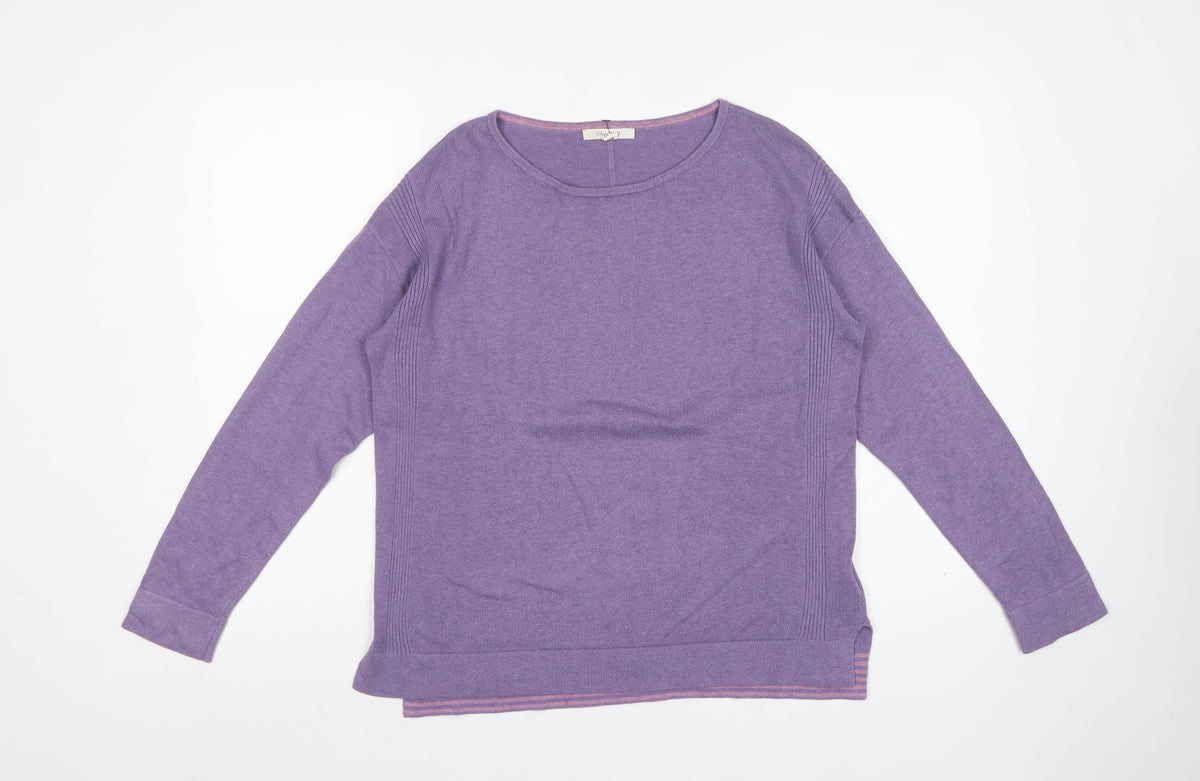White Stuff Women’s Purple UK 10 Round Neck Knit Pullover Jumper