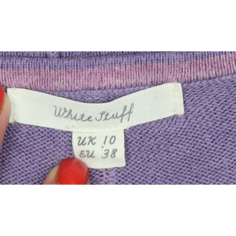 White Stuff Women’s Purple UK 10 Round Neck Knit Pullover Jumper