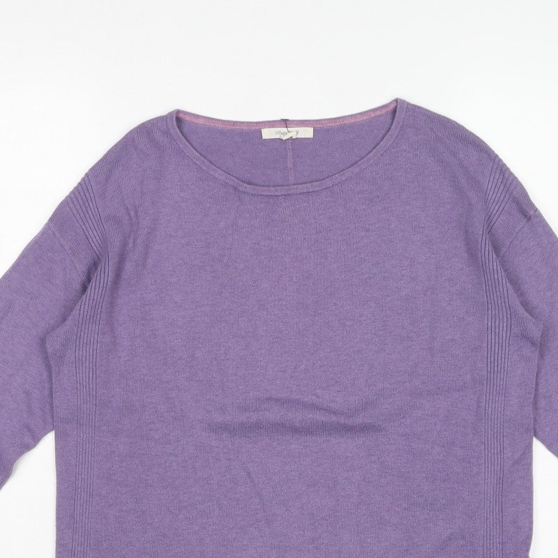 White Stuff Women’s Purple UK 10 Round Neck Knit Pullover Jumper