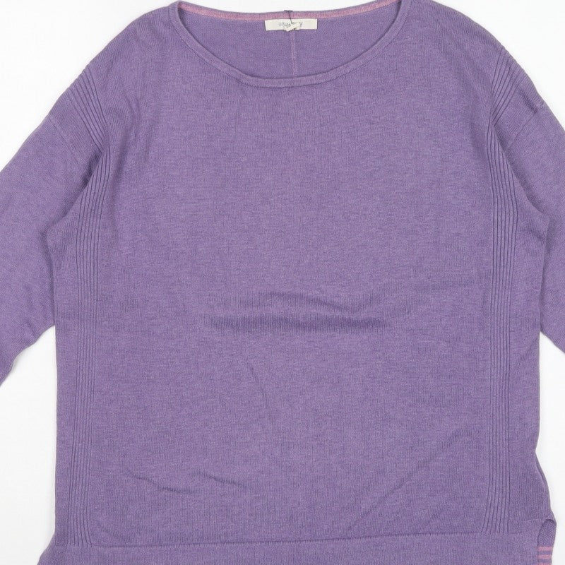 White Stuff Women’s Purple UK 10 Round Neck Knit Pullover Jumper