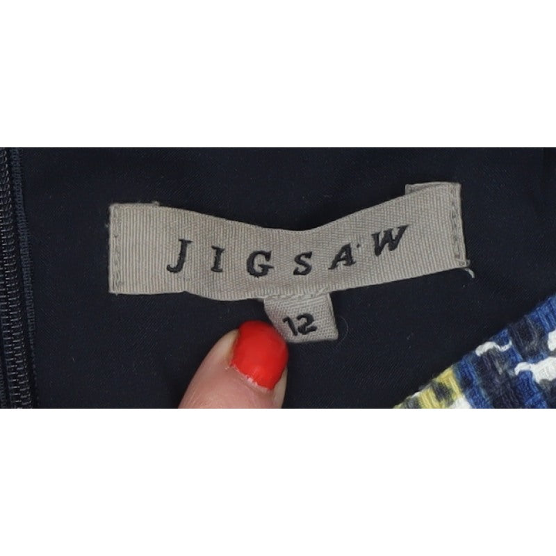 Jigsaw Women’s Multicoloured Cotton Pencil Skirt UK 12 Lined