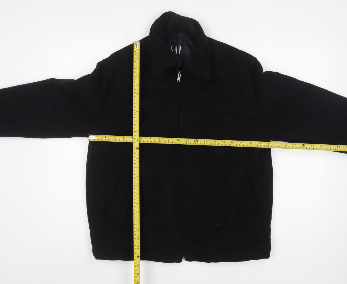GAP Men's Black XS Wool Blend Zip Jacket Collared Pockets