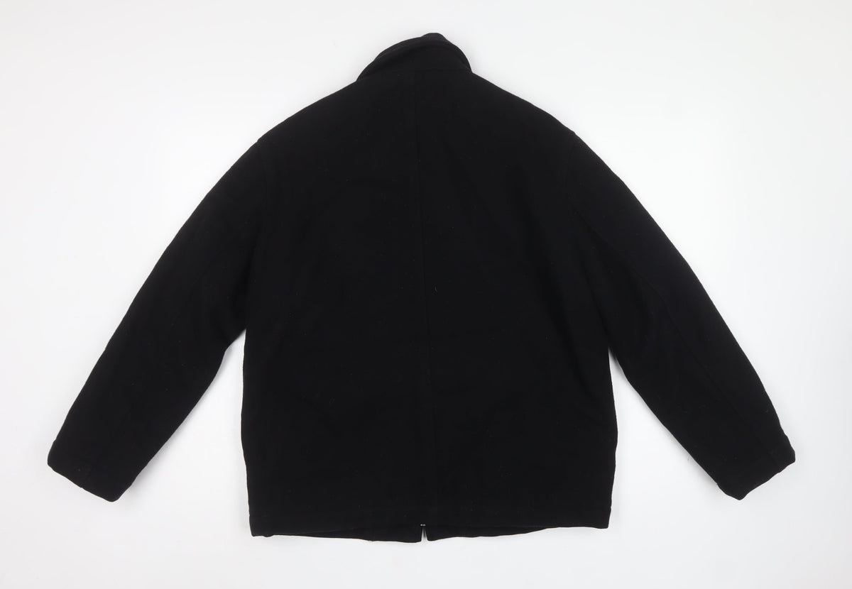 GAP Men's Black XS Wool Blend Zip Jacket Collared Pockets