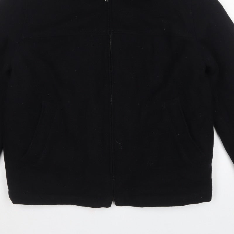 GAP Men's Black XS Wool Blend Zip Jacket Collared Pockets