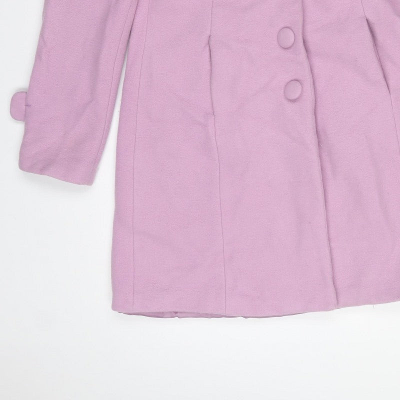 Tuchuzy Women’s Pink UK 12 Wool Blend Mid-Length Overcoat